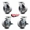 Service Caster 5'' Semi Steel Cast Iron Swivel Caster Set with Bronze Bearings 2 Brakes, 4PK SCC-20S520-SSBZ-2-TLB-2 - alternate 3